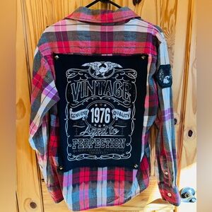 Vintage Plaid Button Down Shirt